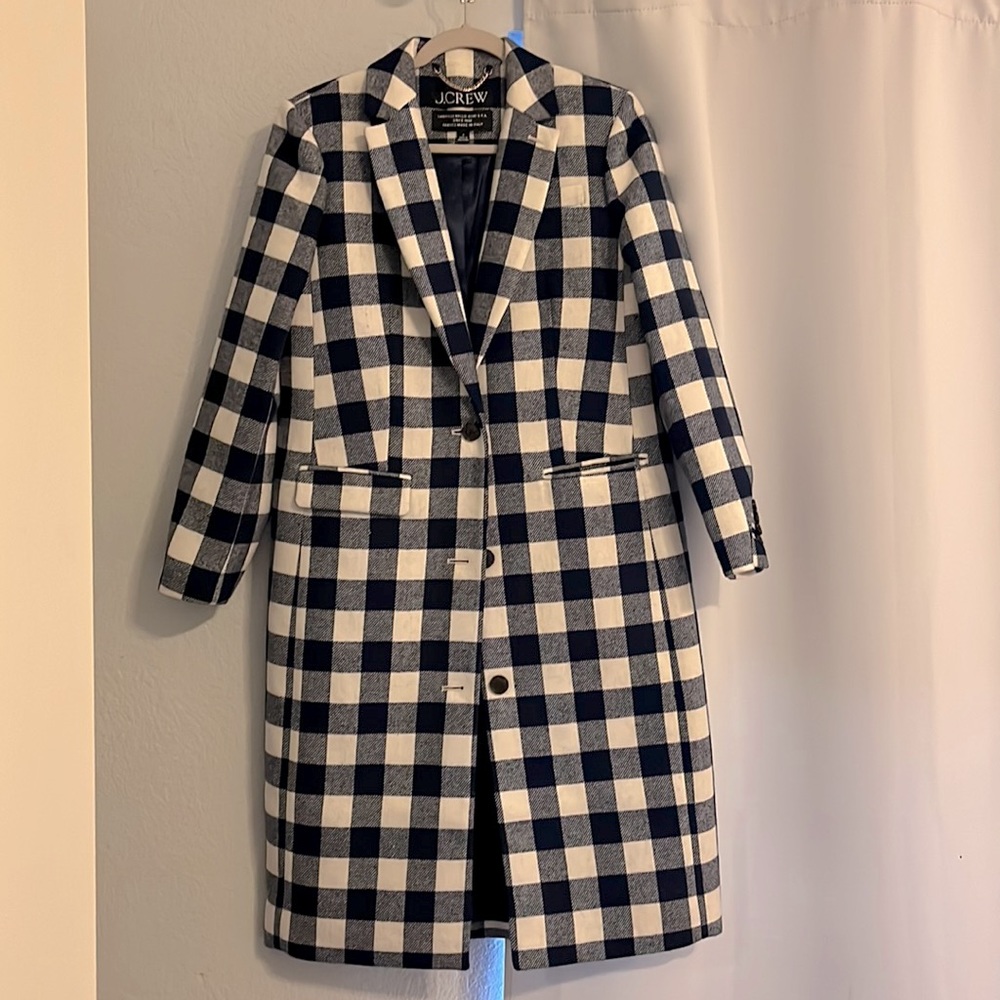 NWOT J. Crew Italian Wool Alfie Topcoat in Buffalo Check